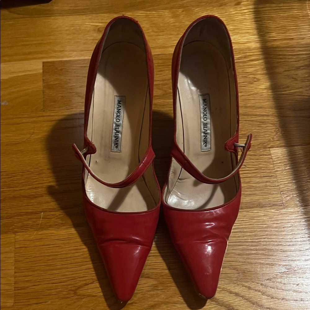 Manolo Blahnik Red Mary Jane’s